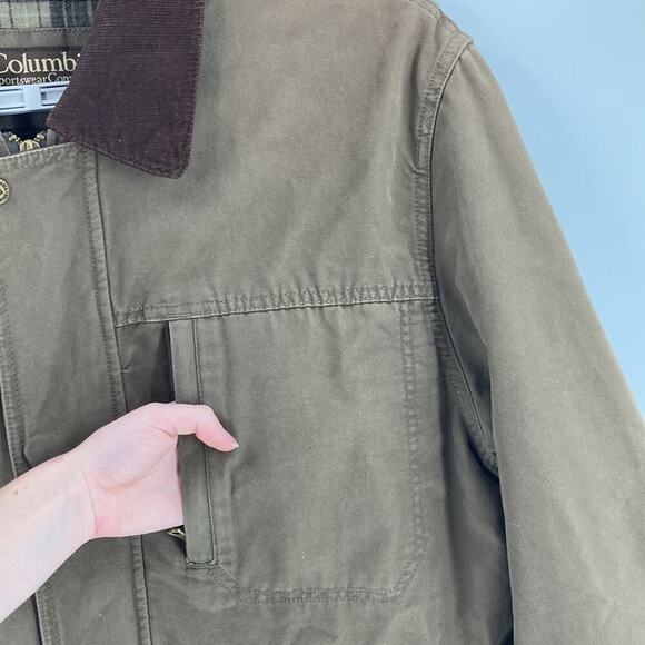 COLUMBIA Wool blend Lined Cotton Barn Coat Field Chore Jacket ranch country XL - Picture 6 of 11